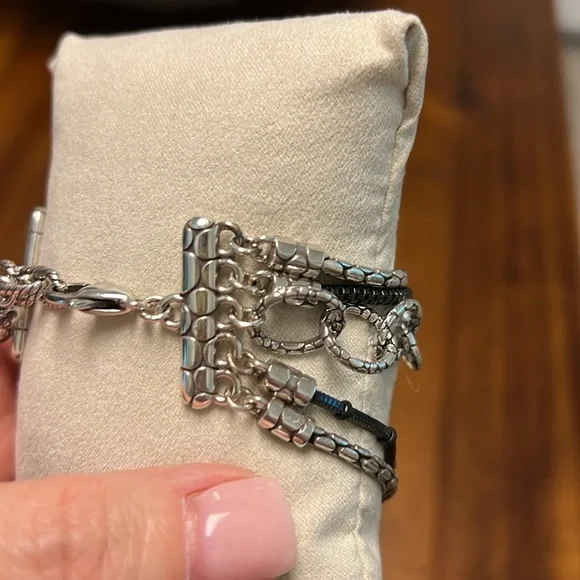 Brighton 5 strand bracelet. Silver toned with black accents. - Picture 6 of 7